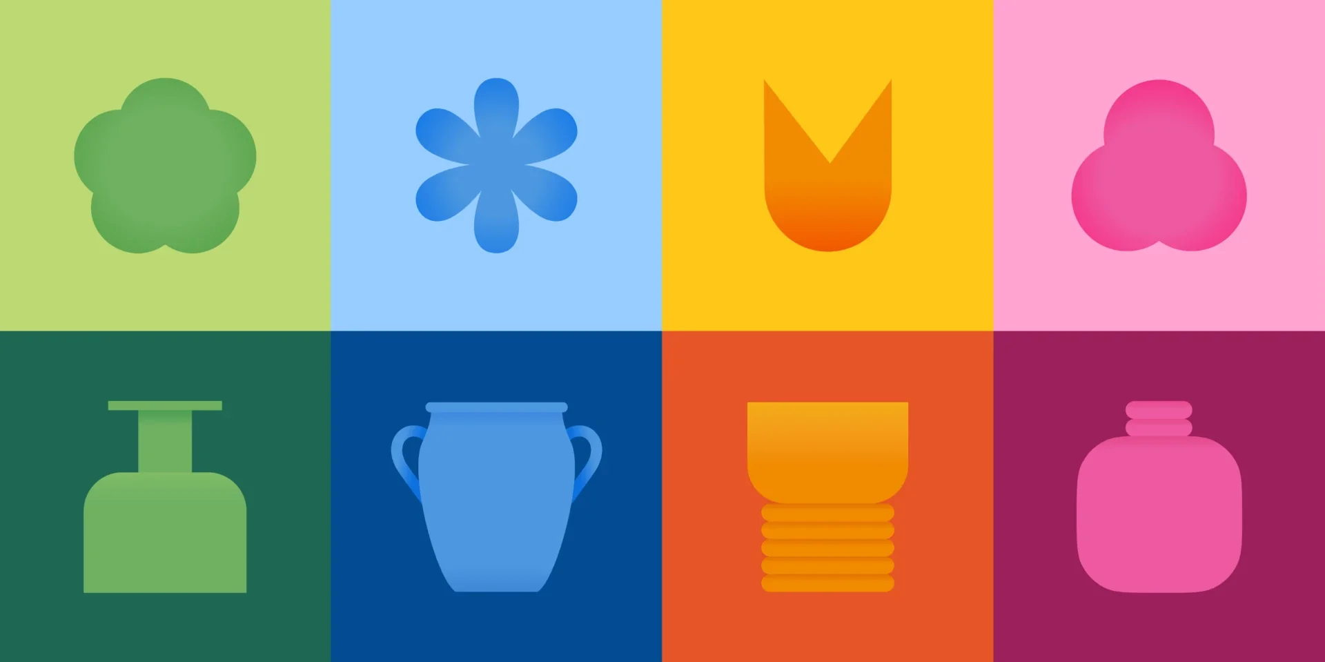 Iconos principales de Floor: plantas, flores y macetas
