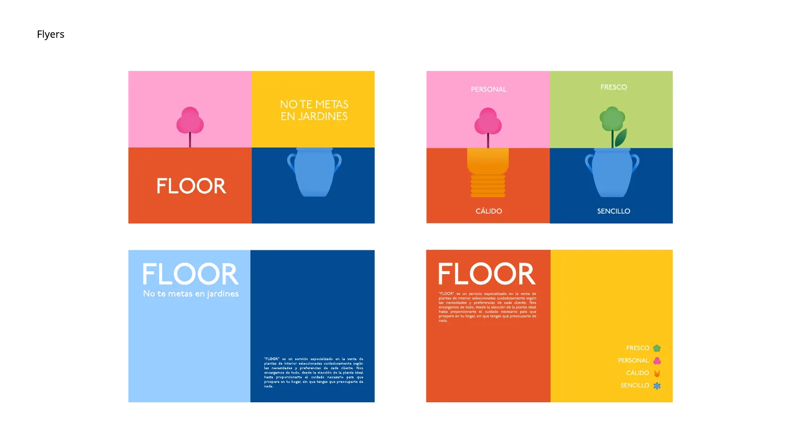Flyers de Floor con el claim No te metas en jardines